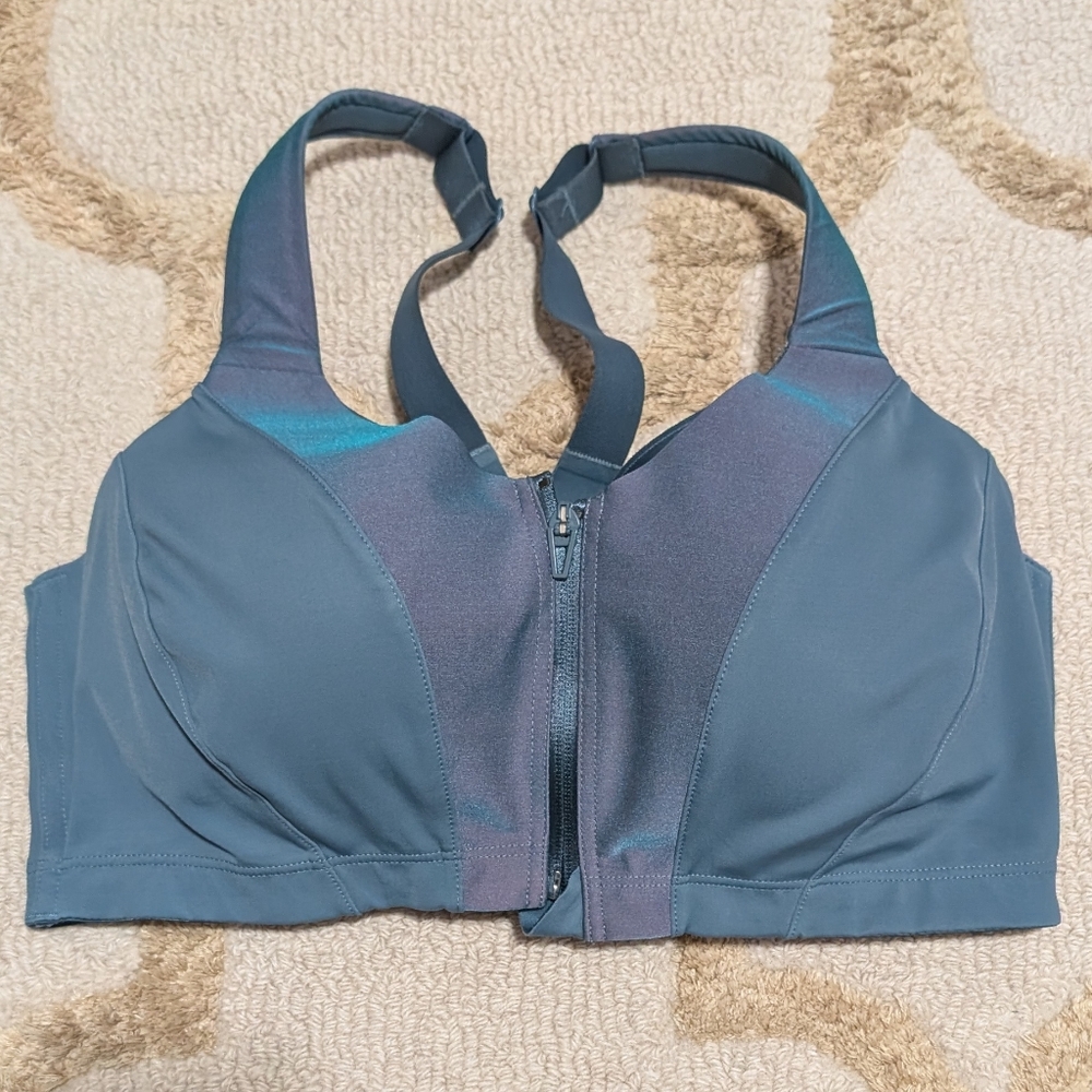 Victoria's Secret On Point Knockout Sports Bra 36DDD Teal Blue Iridescent